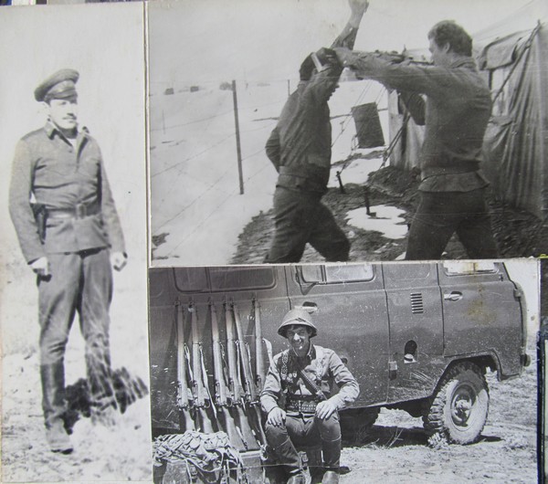 Cлева на фото Жолдак И.С. Тренировки с боевым оружием, трофеи. Гардез, 1982 г.